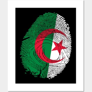 Flag of algeria fingerprint Posters and Art